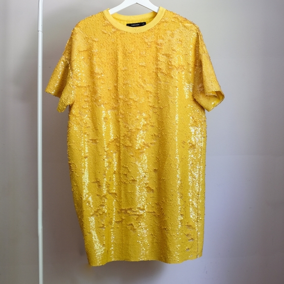 Zara Yello Sequin Dress - Picture 1 of 2